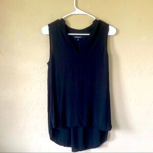 Women’s Madewell Notched Collar Inlet Popover Sleeveless Top Blouse Sz XS Black